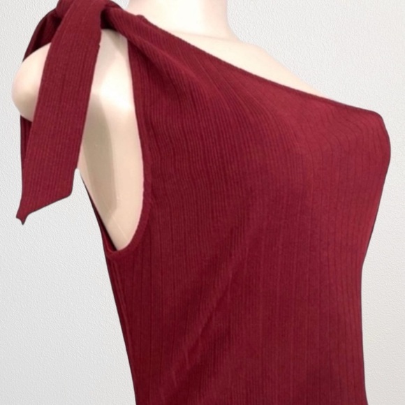 NEW Privacy Please/Revolve ‘Hazel’ One Shoulder Holiday Party Dress Burgundy XL - Picture 12 of 13